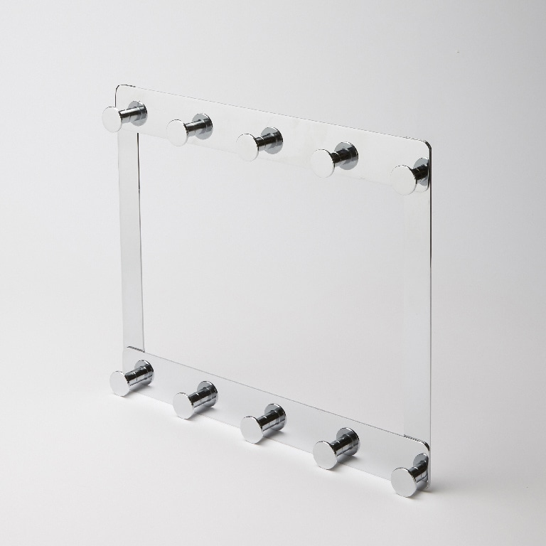 Suport agatatori pentru usa GOODHOME Koros, 32.4 x 28 x 2.1 cm, otel, crom, 10 carlige