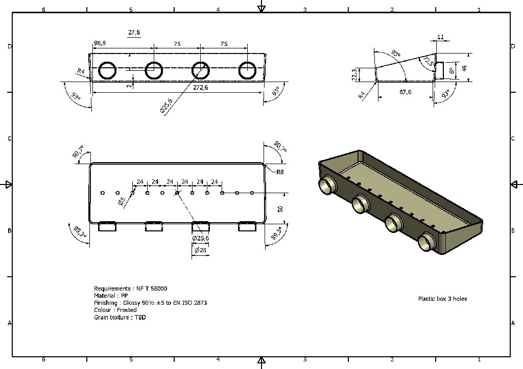 Raft, alb transparent, PP, 280 x 46 x 108 mm  GoodHome Koros