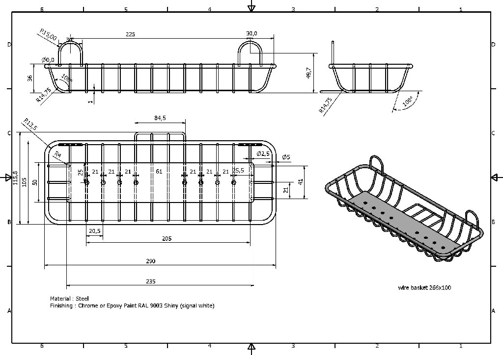 Raft, argintiu, otel, 290 x 64,7 x 115,3 mm  GoodHome Koros