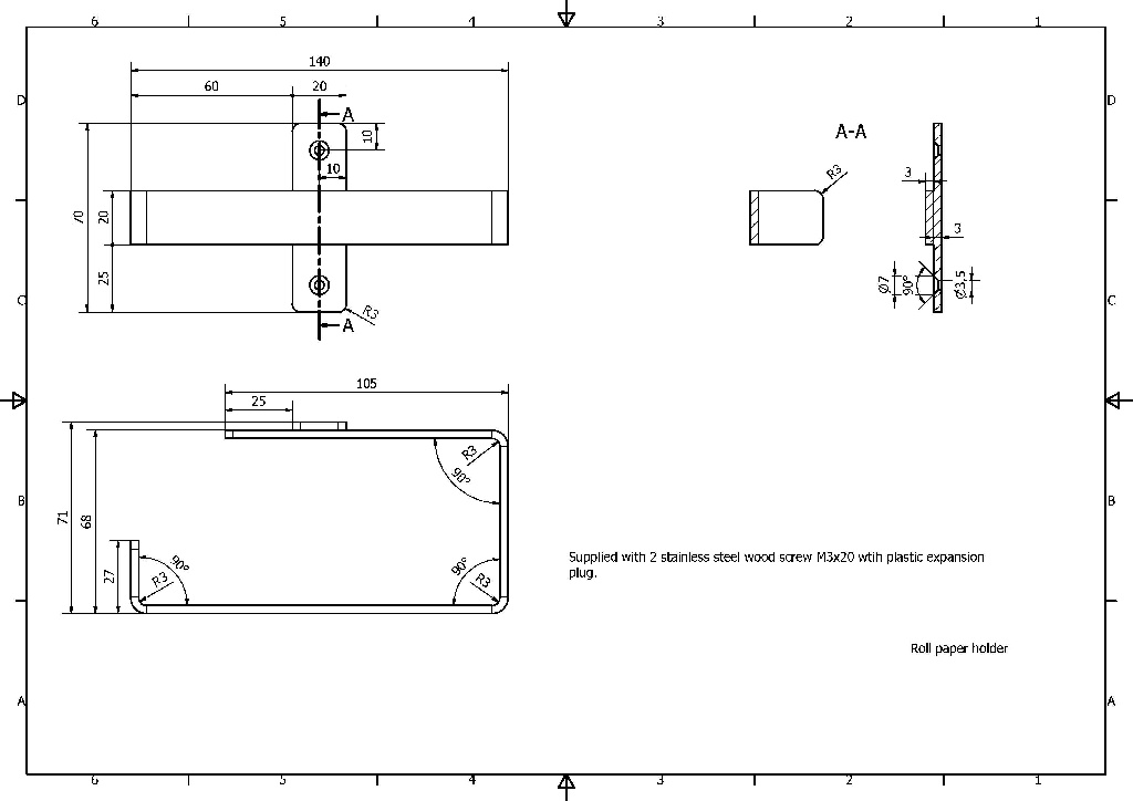 Suport hartie GOODHOME Amantea, 14 x 7 x 7 cm, otel inoxidabil, argintiu