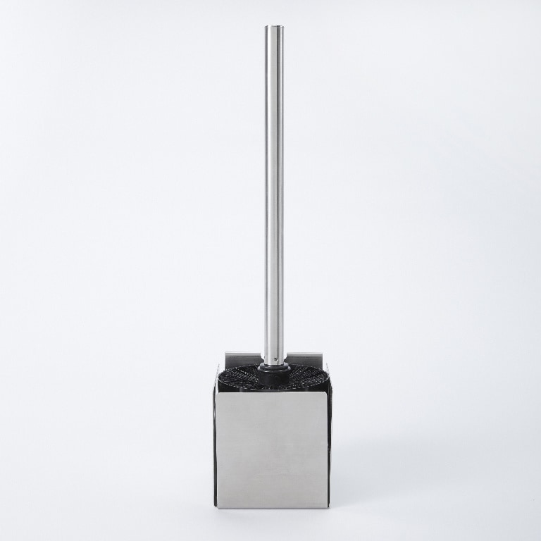 Suport si perie WC GOODHOME Amantea, 36 x 10 x 10 cm, ABS si otel inoxidabil, argintiu 