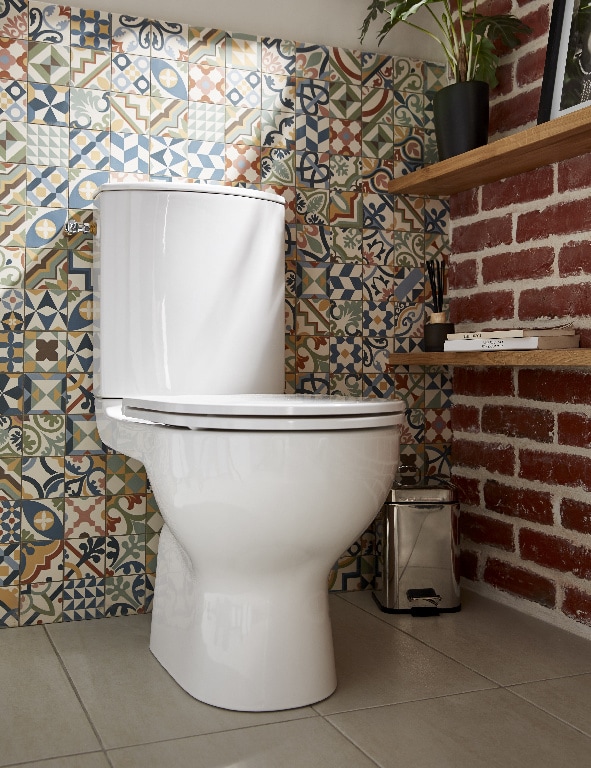 Set WC si rezervor, rotund, alb, ceramic, diamentru 10, 2 cm , 3/6 L  Cavally