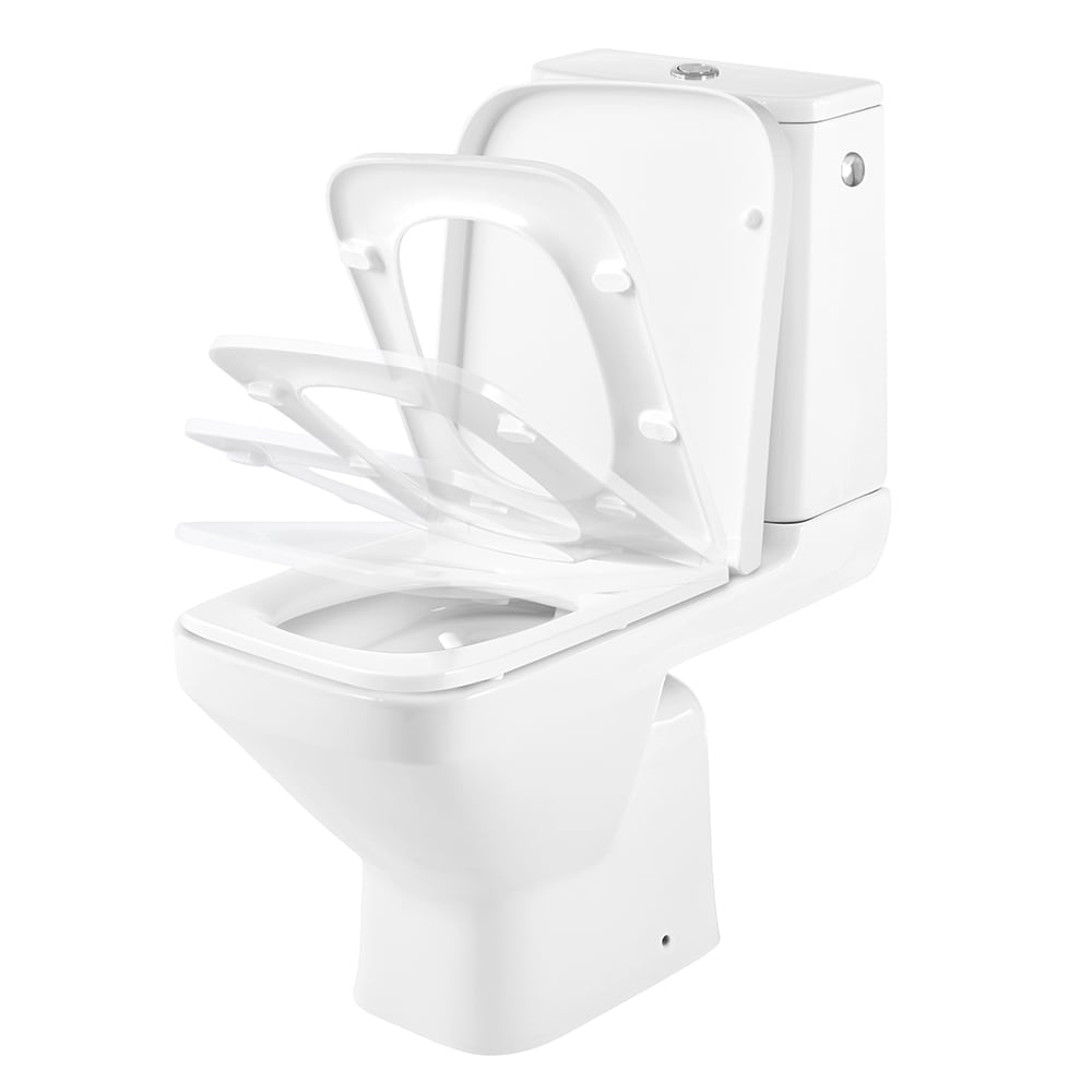 Set vas WC GOODHOME Teesta, portelan, 36 x 65 x 83 cm, rezervor 3/6 l, capac SoftClose, alb