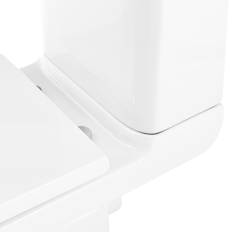 Set WC si rezervor, patrat, alb, portelan, diametru 10, 2 cm, 3/6 L  Teesta