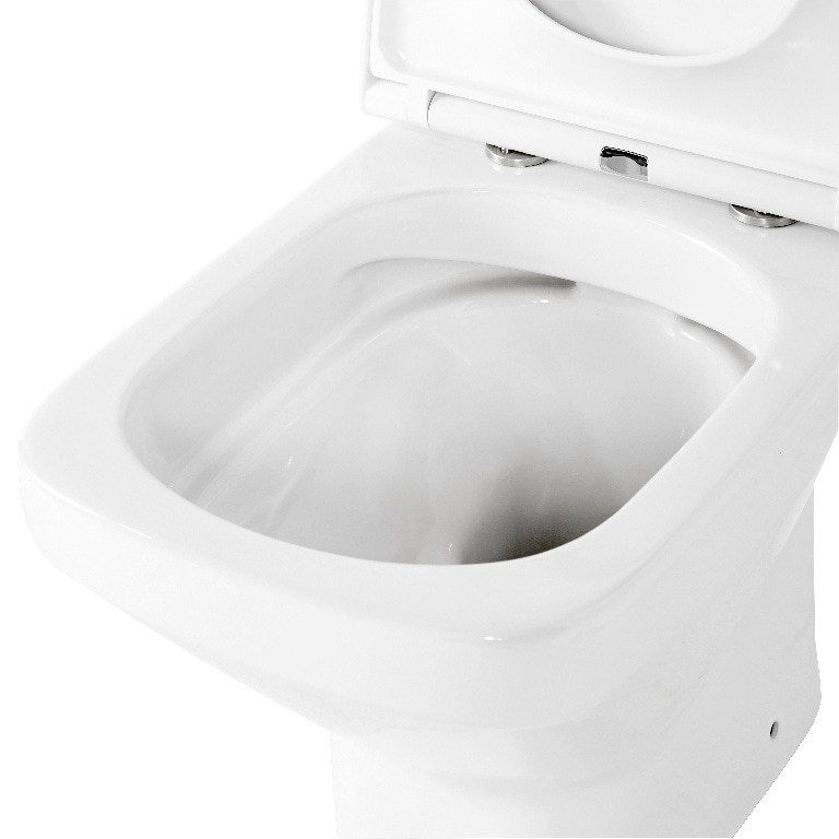 Set WC si rezervor, patrat, alb, portelan, diametru 10, 2 cm, 3/6 L  Teesta