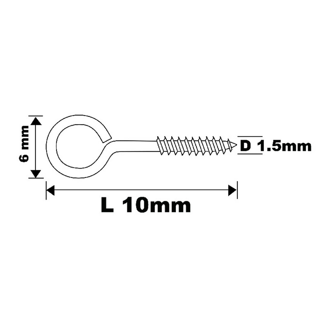 Carlig filetat tip O DIALL, 22 x 50 mm, otel placat cu zinc, 200 buc