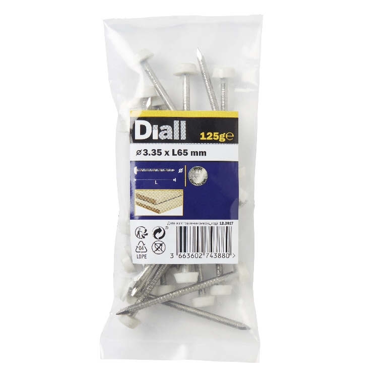 Cuie bituminoase UPVC DIALL, 3.35 x 65 mm, otel, 125 g 