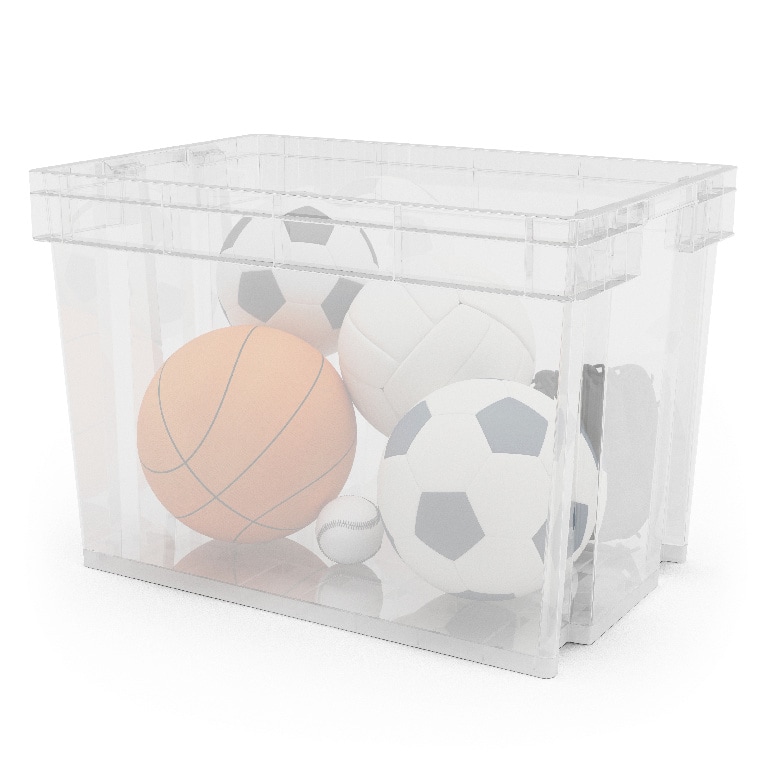 Ladita compacta FORM, 58.5 x 37.3 x 40 cm, 68 l, polipropilena, transparenta 