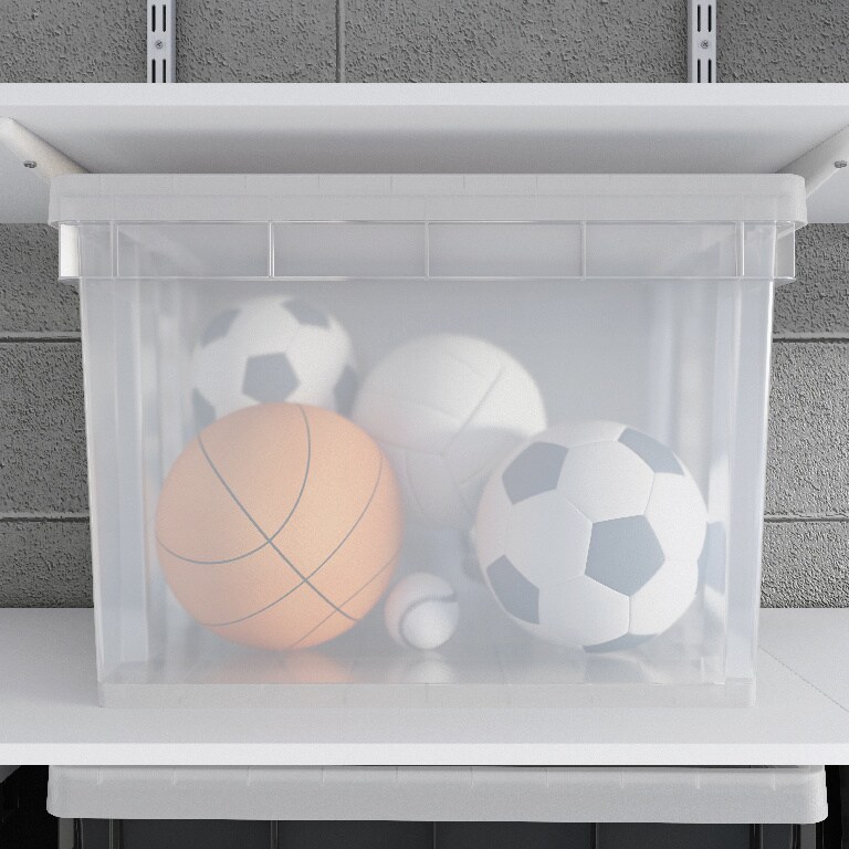 Ladita compacta FORM, 58.5 x 37.3 x 40 cm, 68 l, polipropilena, transparenta 