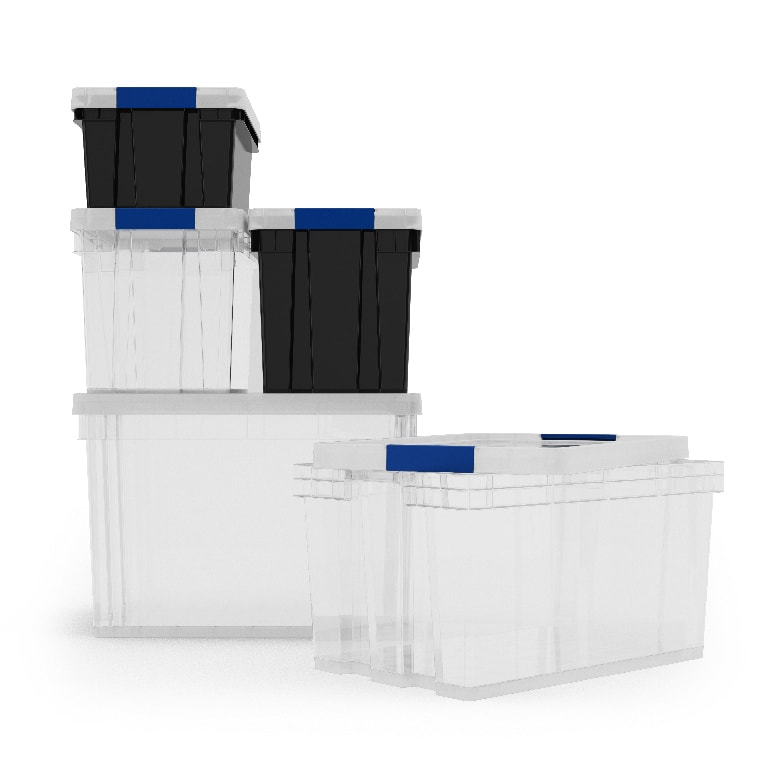 Ladita compacta FORM, 58.5 x 37.3 x 40 cm, 68 l, polipropilena, transparenta 