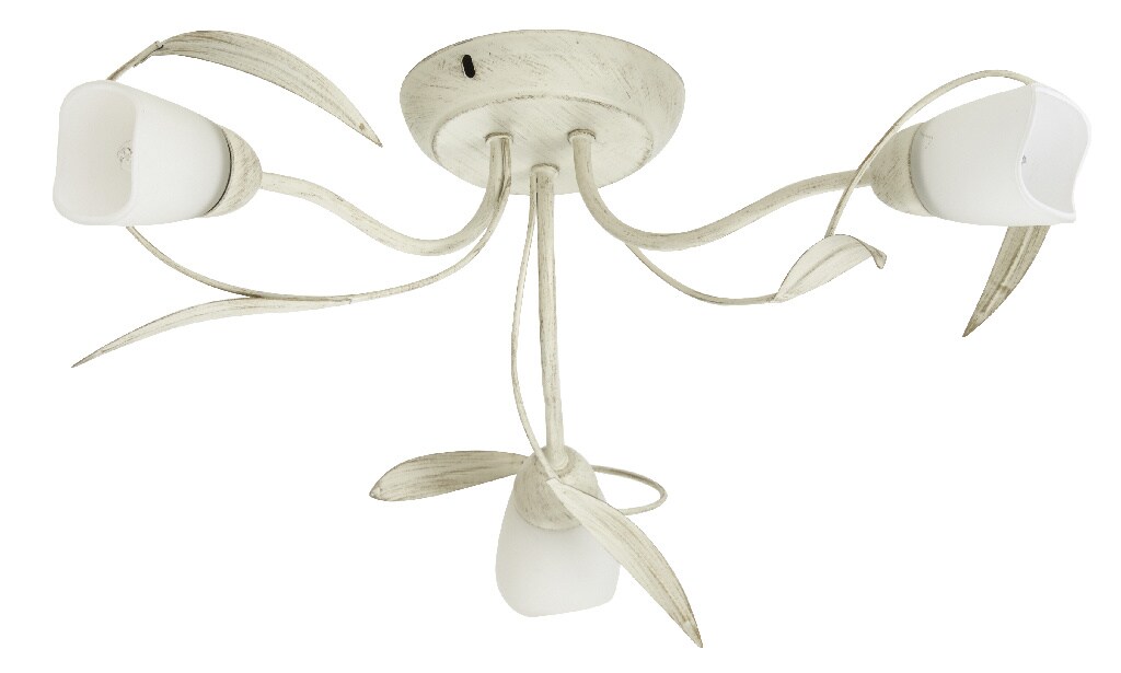 Plafoniera, 3 x 40 W, crem, sticla si metal  Colours Honos