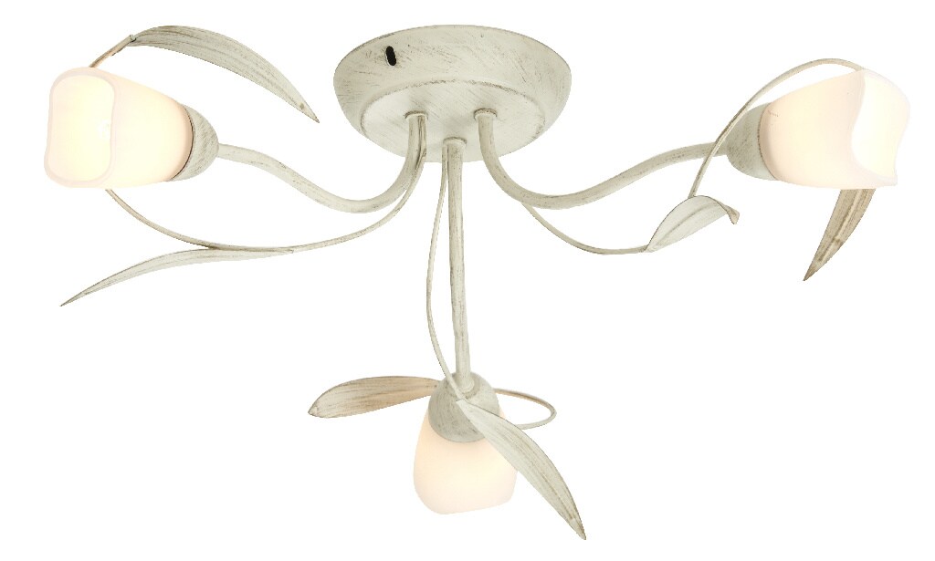 Plafoniera, 3 x 40 W, crem, sticla si metal  Colours Honos