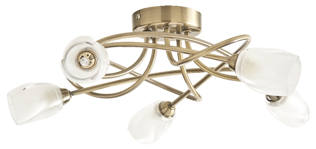Plafoniera, 5 x 28 W, auriu, metal si sticla Colours Egeria