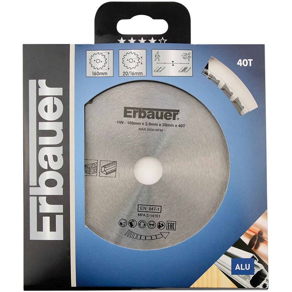 Disc circular Erbauer, 160 x 20 x 2 mm, 40 dinti