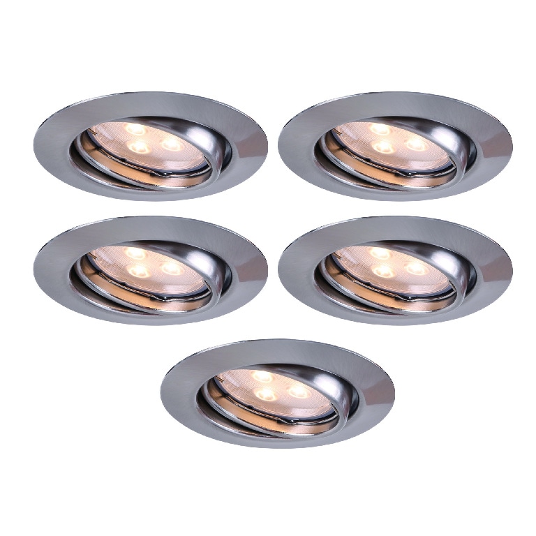 Set  5 spoturi, GU10, IP20, argintiu