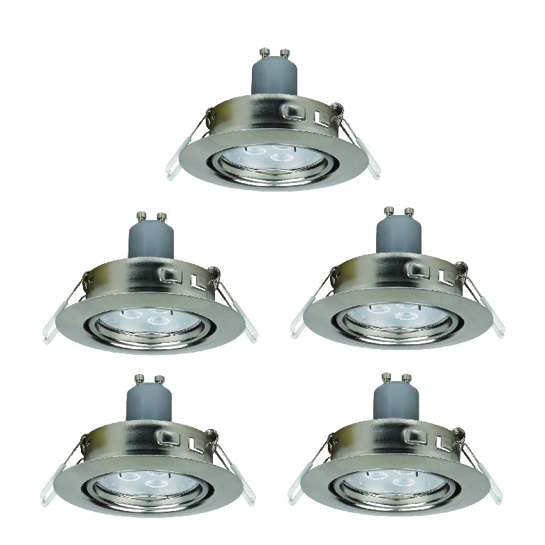 Set  5 spoturi, GU10, IP20, argintiu