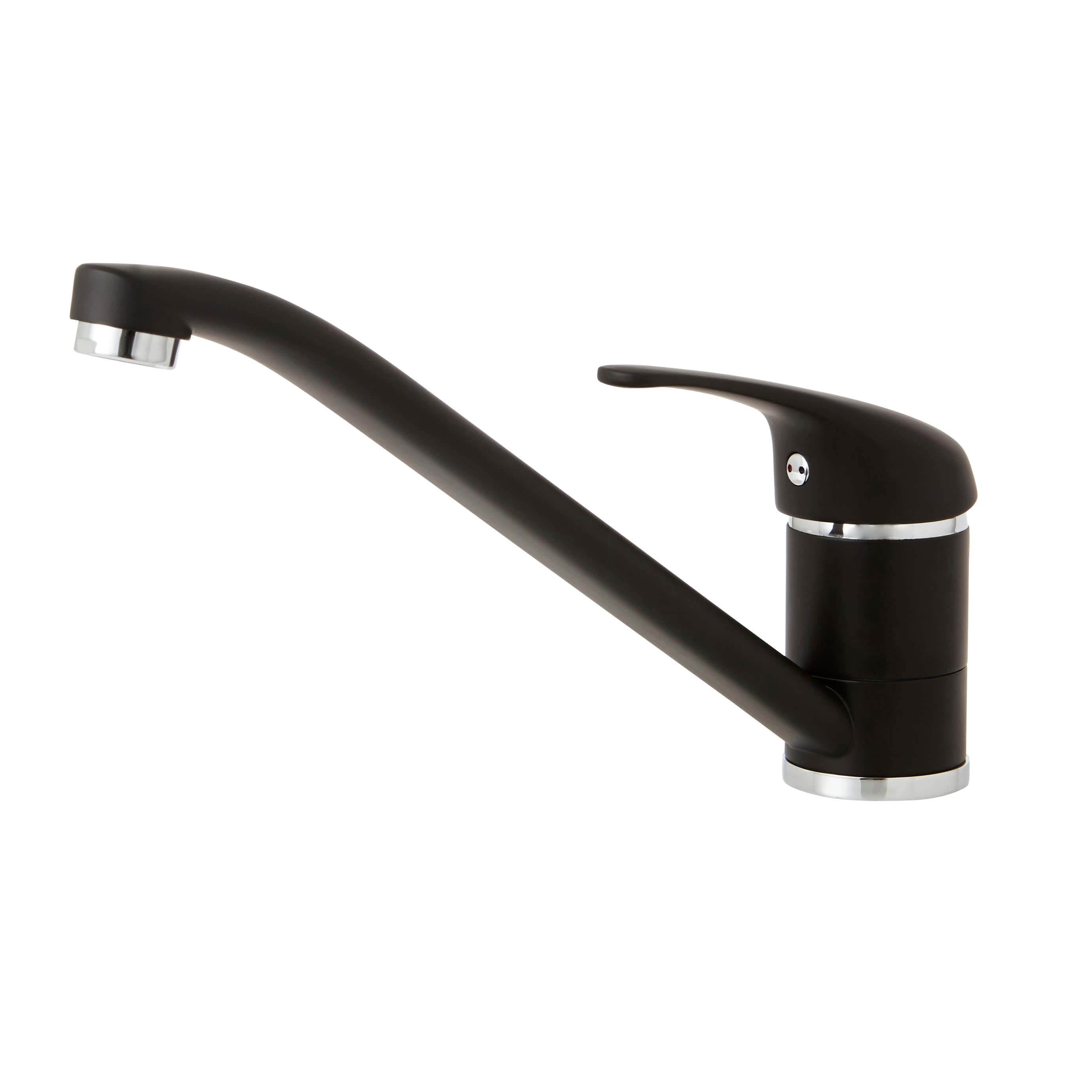 Baterie de bucatarie, monocomanda, finisaj negru mat  Huka