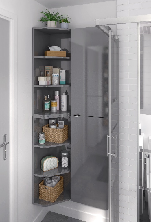 Dulap baie suspendat, gri, 90 x 40 x 15 cm  GoodHome Imandra