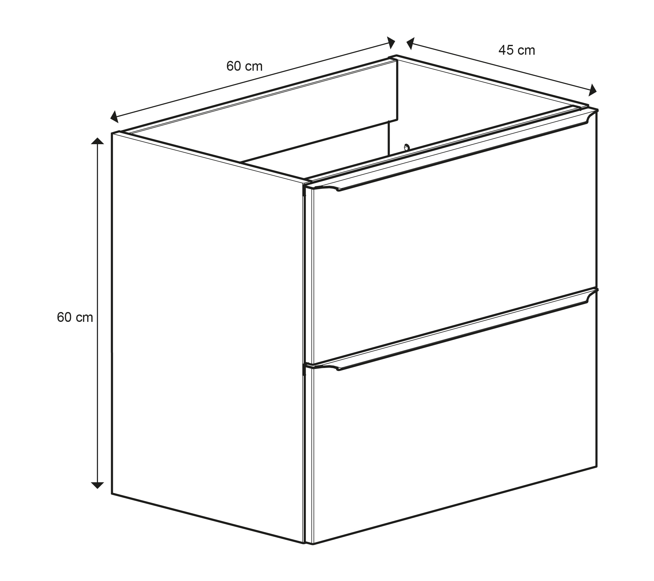 Baza pentru lavoar, suspendata, Gri, 60 x 60 cm GoodHome Imandra