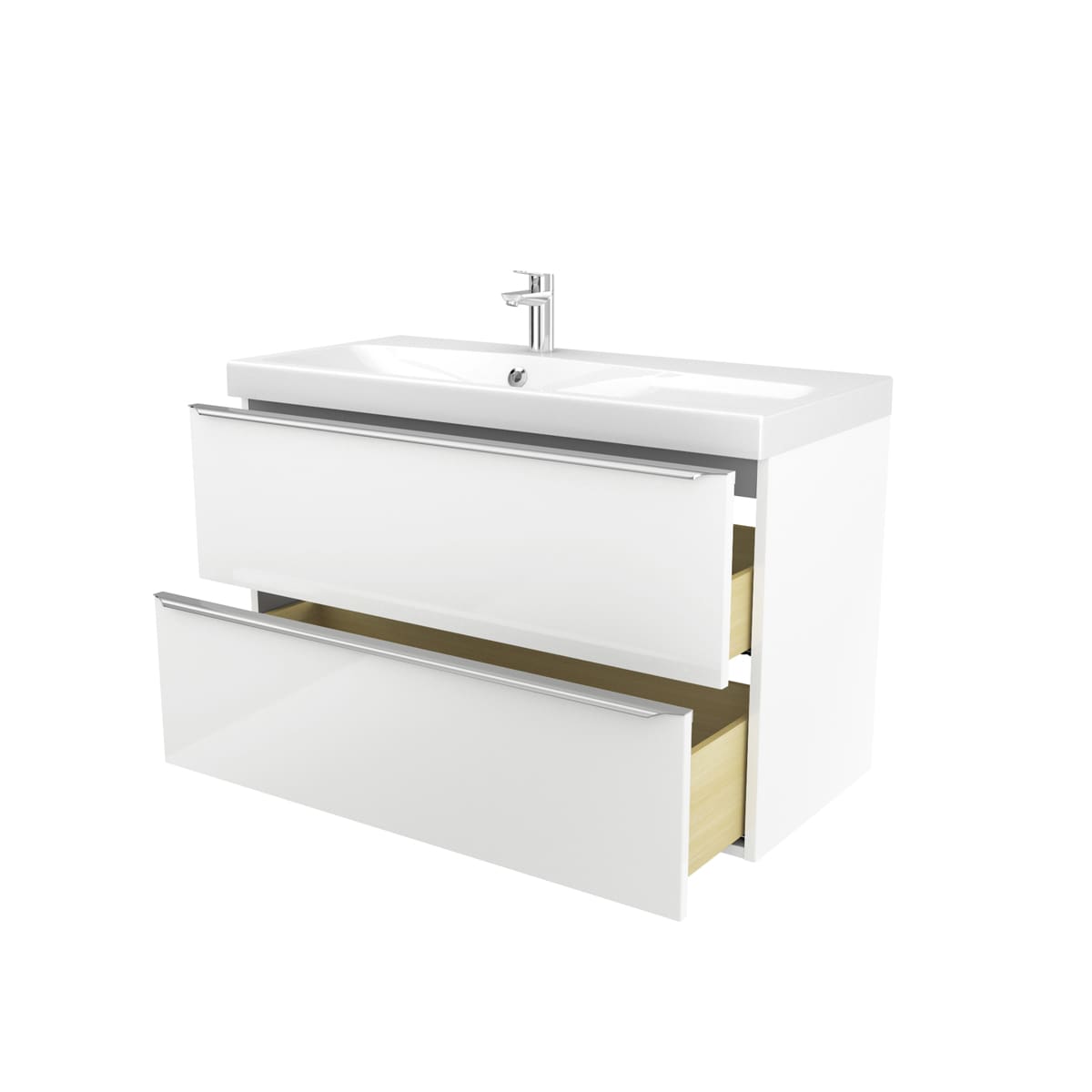 Baza pentru lavoar, suspendata, Alb, 100 x 60 cm  GoodHome Imandra