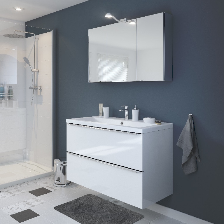 Baza pentru lavoar, suspendata, Alb, 100 x 60 cm  GoodHome Imandra