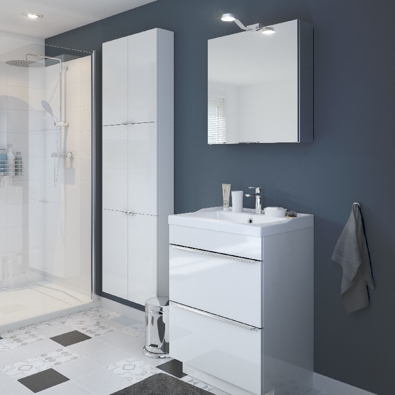 Baza pentru lavoar, cu picioare, Alb, 60 x 82 cm GoodHome Imandra