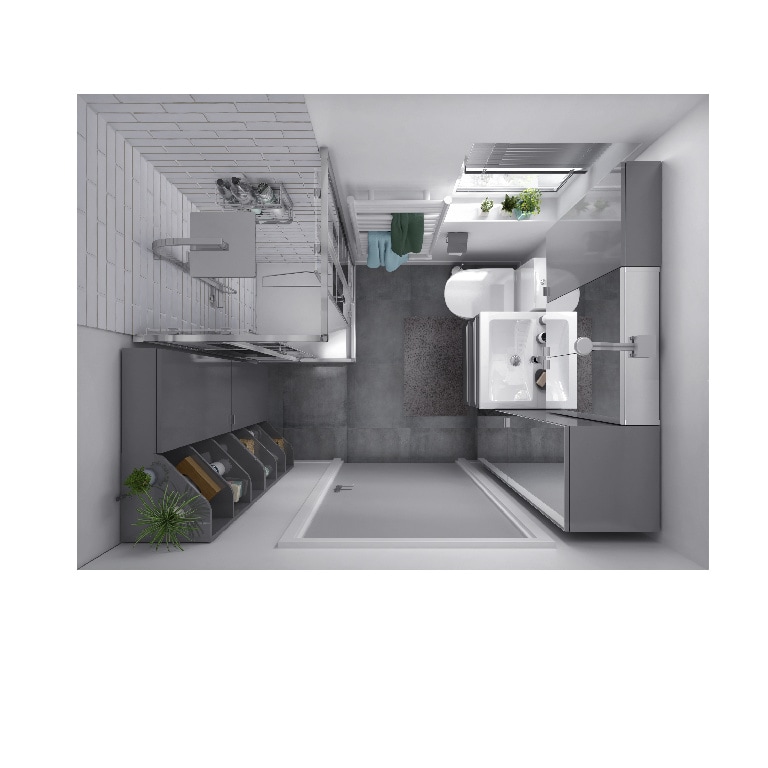 Baza pentru lavoar, cu picioare, Gri, 60 x 82 cm  GoodHome Imandra