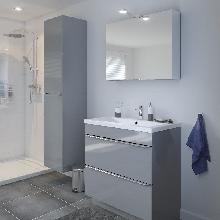 Baza pentru lavoar, cu picioare, Gri, 80 x 82 cm  GoodHome Imandra