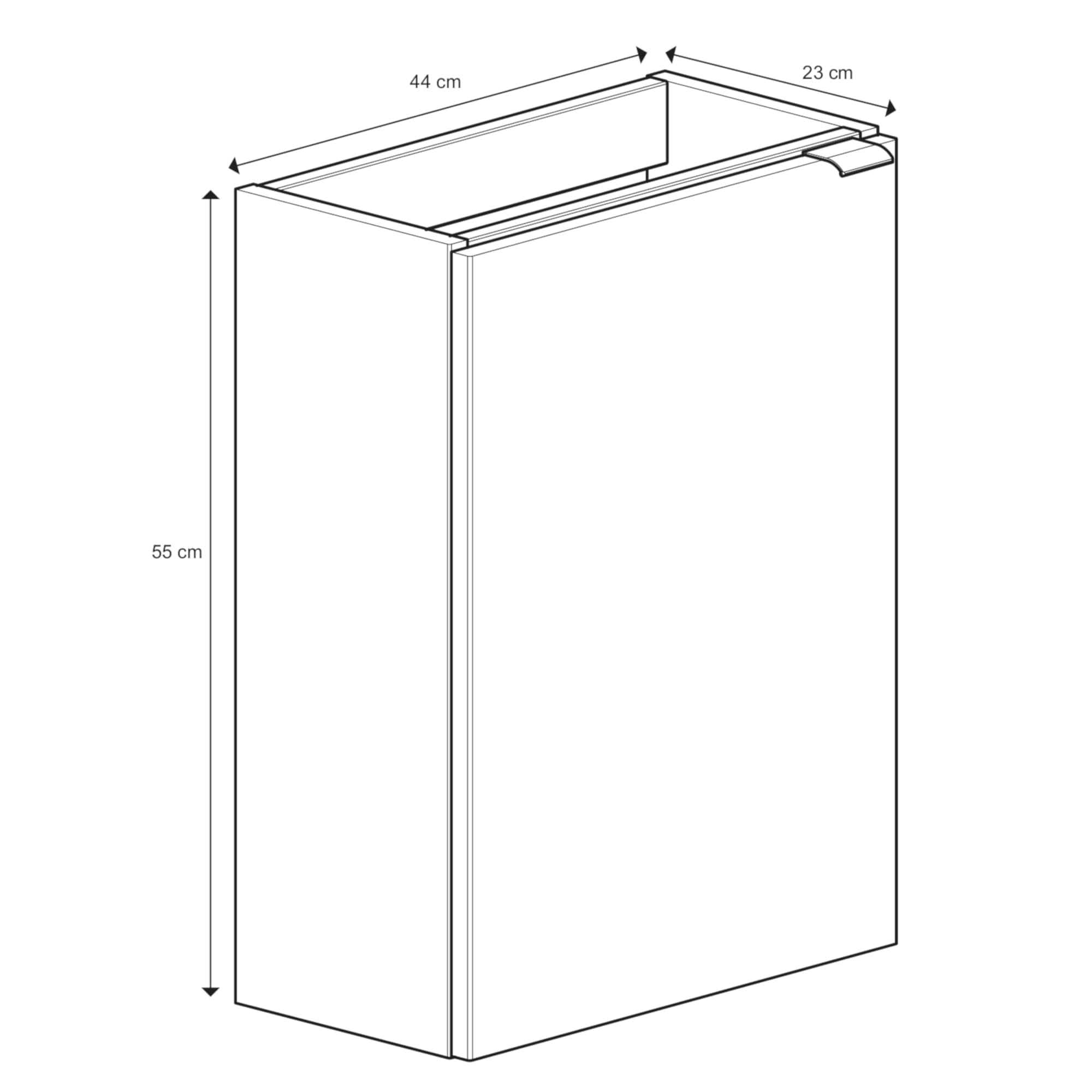 Baza pentru lavoar, suspendata, Alb, 44 x 55 cm  GoodHome Imandra
