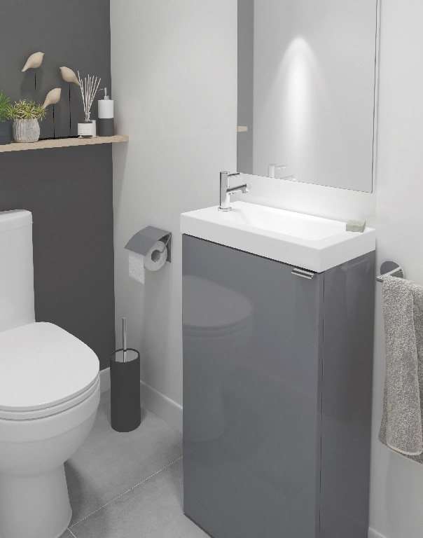 Baza pentru lavoar, suspendata, Gri, 44 x 79 cm GoodHome Imandra