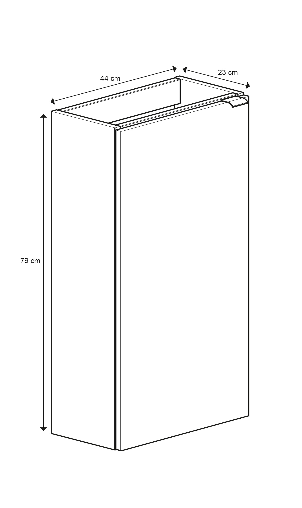 Baza pentru lavoar, suspendata, Gri, 44 x 79 cm GoodHome Imandra