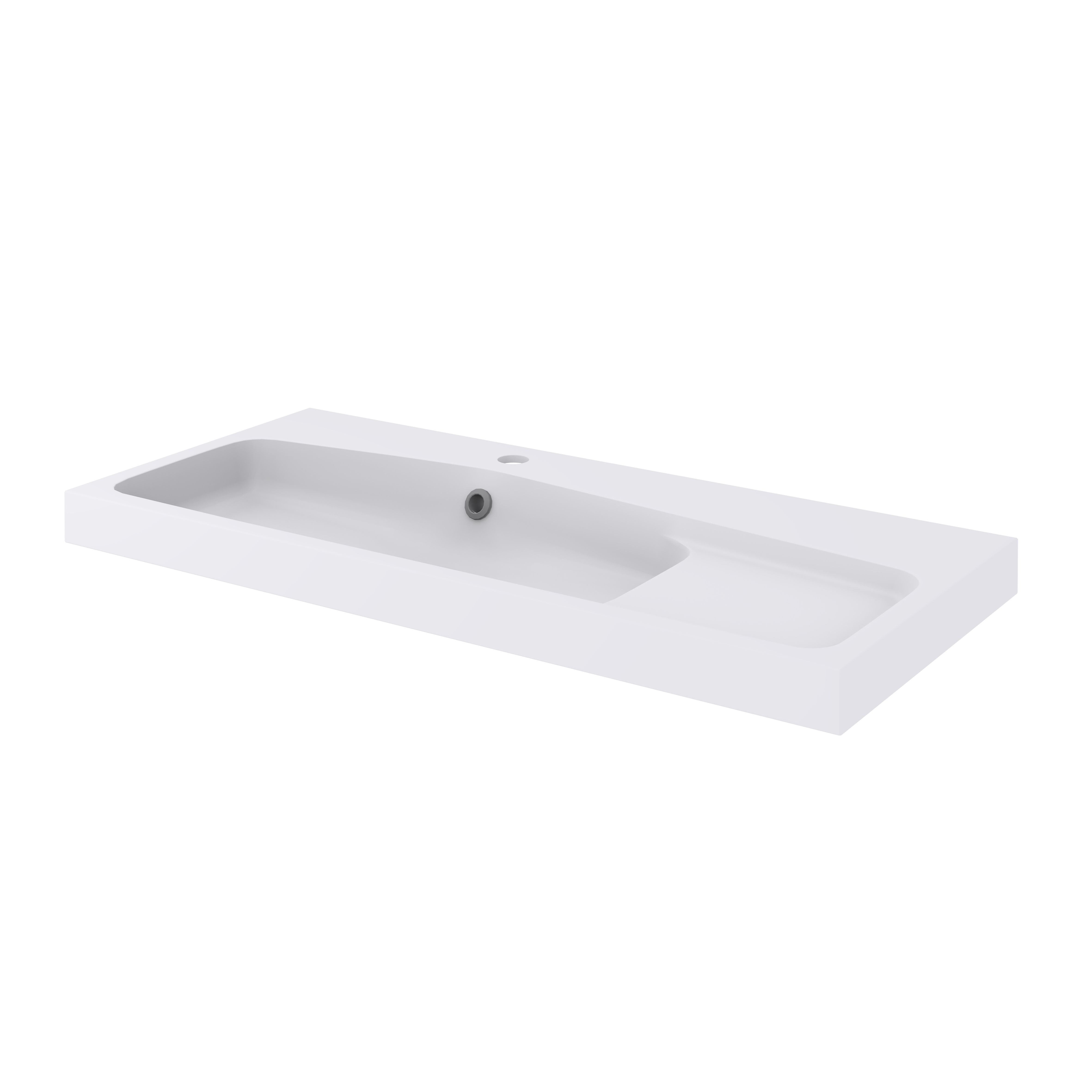 Lavoar baie GOODHOME Mila, rasina, 100.4 x 45.2 cm, alb lucios