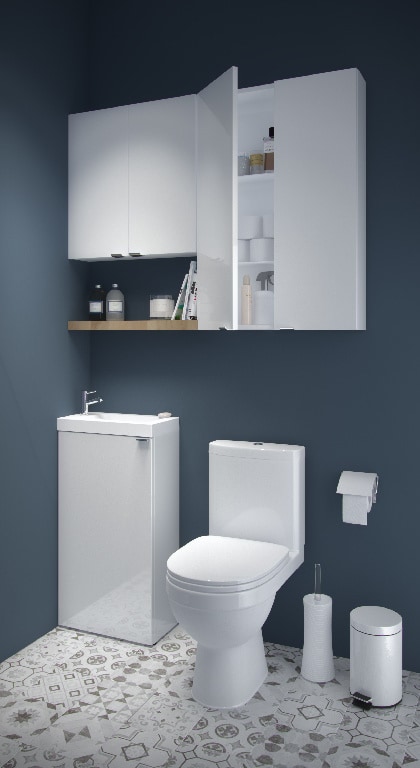 Dulap baie suspendat, alb, 90 x 60 x 15 cm  GoodHome Imandra