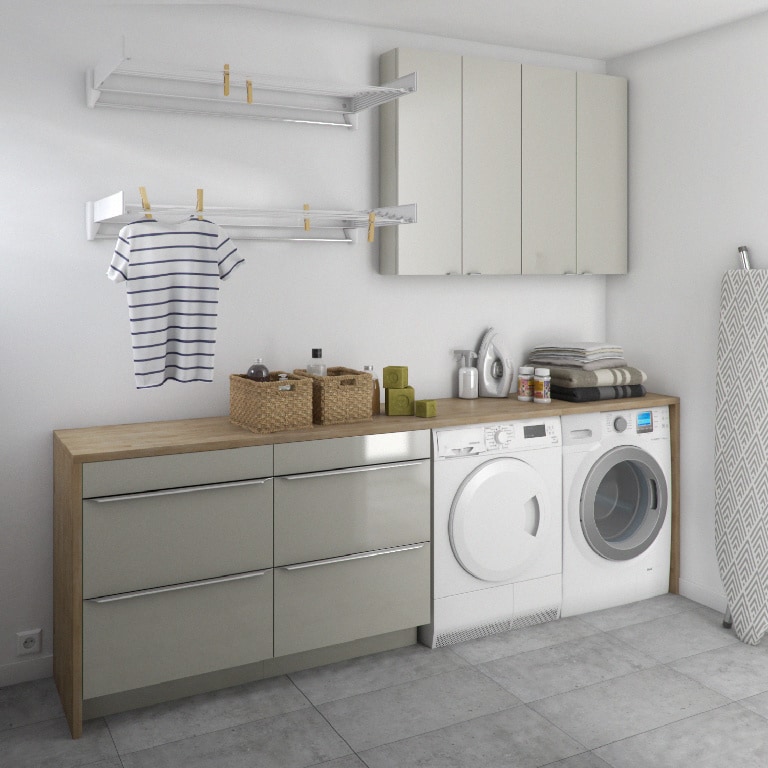 Dulap baie suspendat, bej, 90 x 60 x 15 cm  GoodHome Imandra