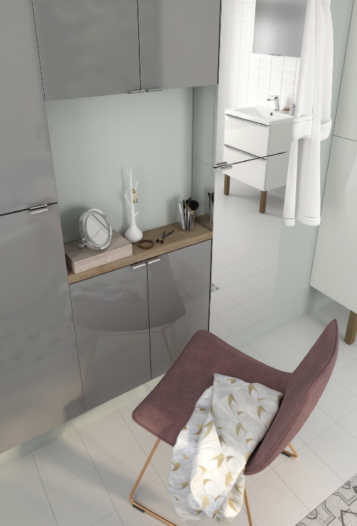 Dulap baie suspendatcu oglinda, alb, 90 x 40 x 15 cm  GoodHome Imandra