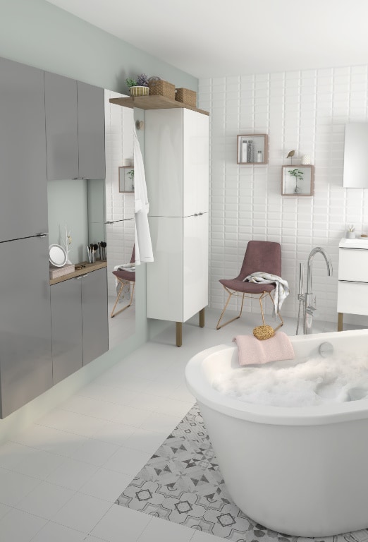 Dulap baie suspendat, gri, 60 x 60 x 15 cm  GoodHome Imandra