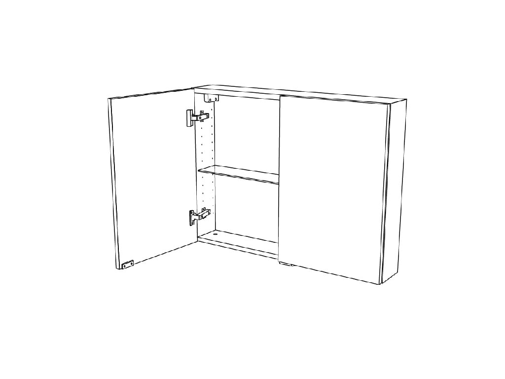 Dulap baie suspendat, alb, 60 x 80 x 15 cm  GoodHome Imandra