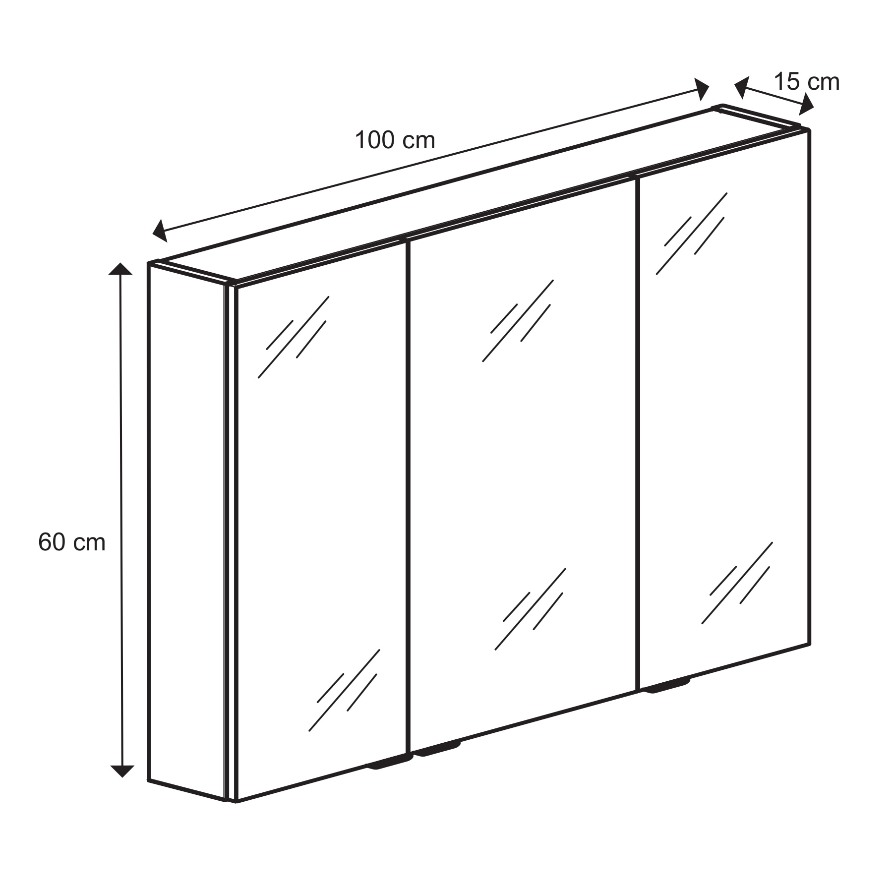 Dulap baie suspendat cu oglinda, alb, 100 x 60 x 15 cm  GoodHome Imandra