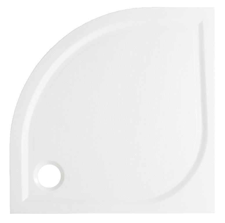 Cadita dus GoodHome Limski, semirotunda, rasina, 80 x 80 x 2.8 cm, alb