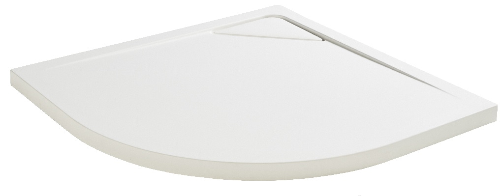 Cadita dus Cooke & Lewis Helgea, semirotunda, compozit, 90 x 90 x 4.5 cm, alb