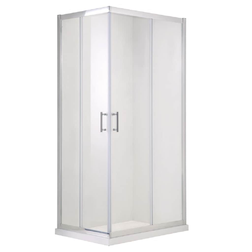 Cabina dus standard GoodHome Onega, patrata, 70 x 70 x 190 cm, sticla securizata transparenta 5mm, profil argintiu