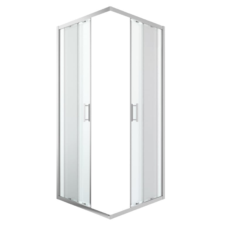 Cabina dus standard GoodHome Beloya, patrata, 90 x 90 x 195 cm, sticla securizata 8mm, profil crom