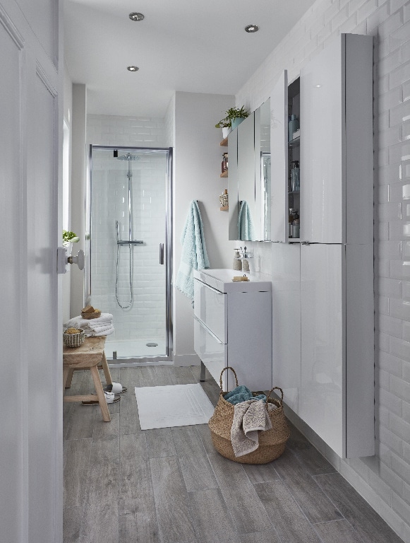 Usa pentru dus, pivotanta, aluminiu si sticla, cromat, sticla clara, 80 x 195 cm  Good Home Beloya