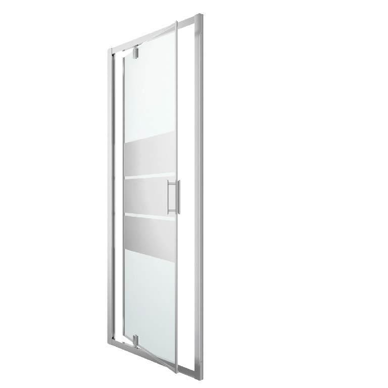 Usa pentru dus, pivotanta, aluminiu si sticla, cromat, 90 x 195 cm  Good Home Beloya