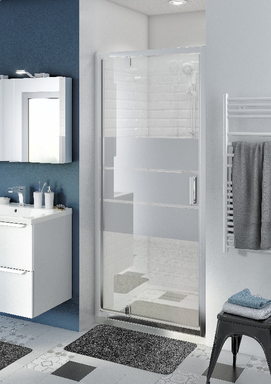 Usa pentru dus, pivotanta, aluminiu si sticla, cromat, 90 x 195 cm  Good Home Beloya