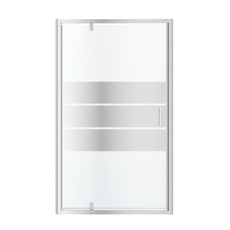 Usa dus pivotanta GoodHome Beloya, aluminiu, sticla oglinda, 120 x 195 cm, crom