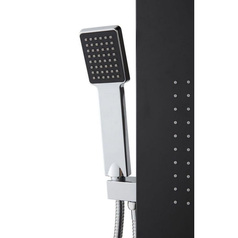 Panel de dus COOKE & LEWIS Magda, termostat, hidromasaj, 167 cm, negru