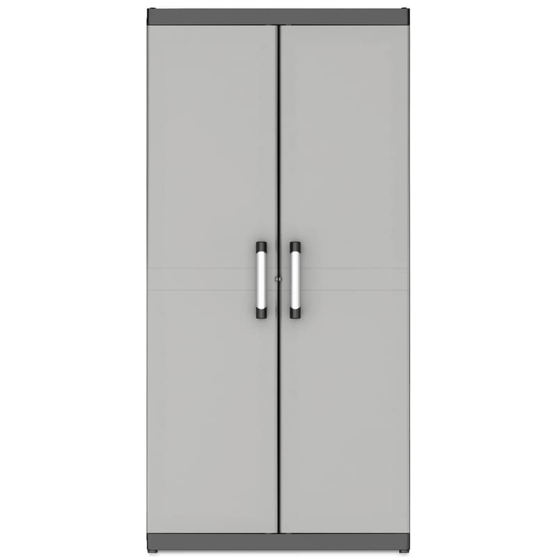 Dulap plastic Links XL 4 polite, 182 x 89 x 54 cm, negru cu gri