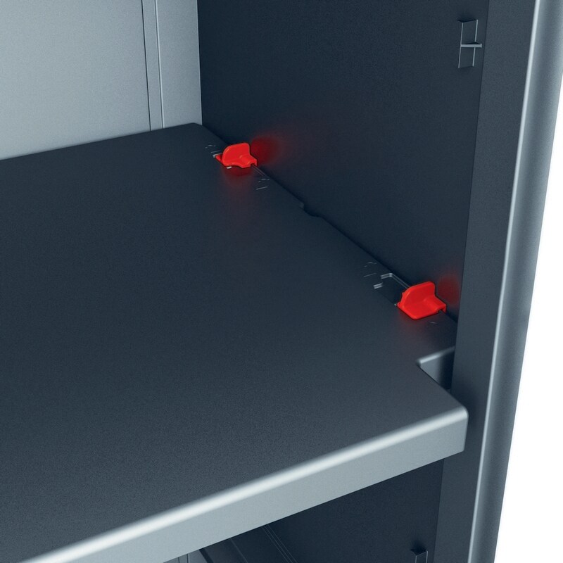 Dulap plastic Links XL 4 polite, 182 x 89 x 54 cm, negru cu gri