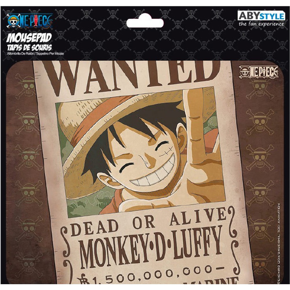 Mouse Pad Gaming ABYSSE CORP One Piece Wanted Luffy, 23.5 x 19.5 cm, multicolor